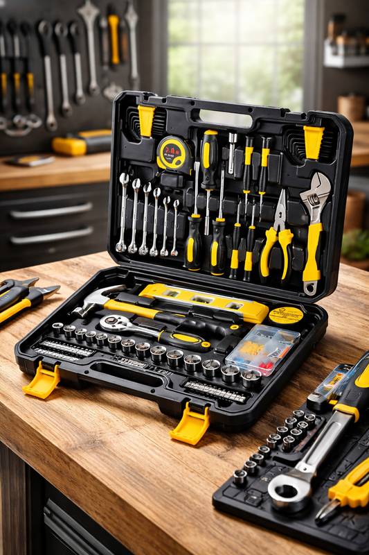 1. „108-częściowy zestaw narzędzi – bądź gotowy na każdą naprawę w domu i samochodzie”